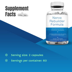M Pain Nerve Support capsules close-up highlighting clear capsules and natural formula.