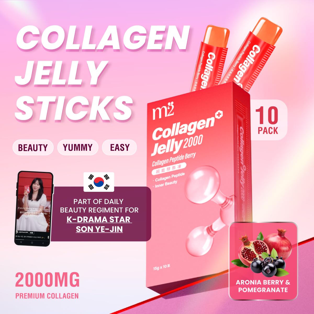 closeup of m2 Jelly Stick Berry dose highlighting collagen content