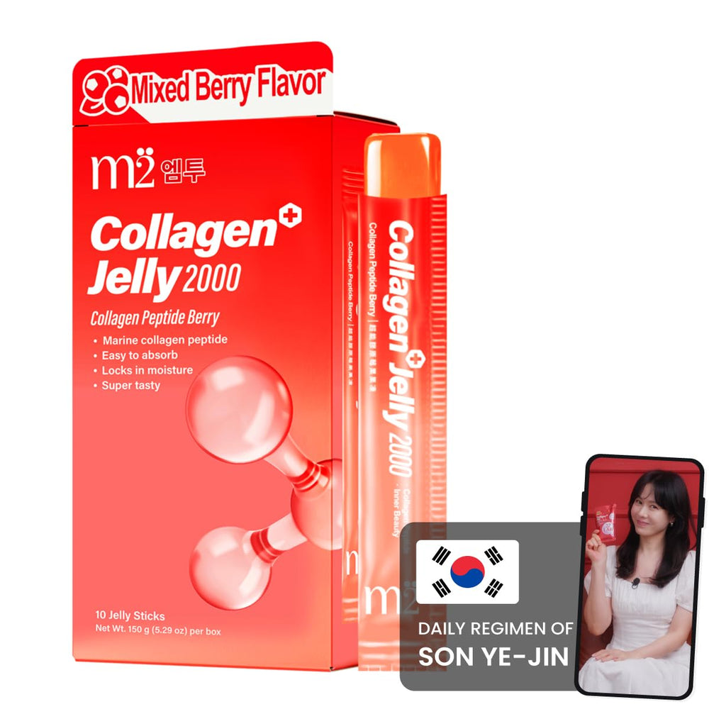 m2 Jelly Stick Berry flavor packaging shown for daily skin hydration support