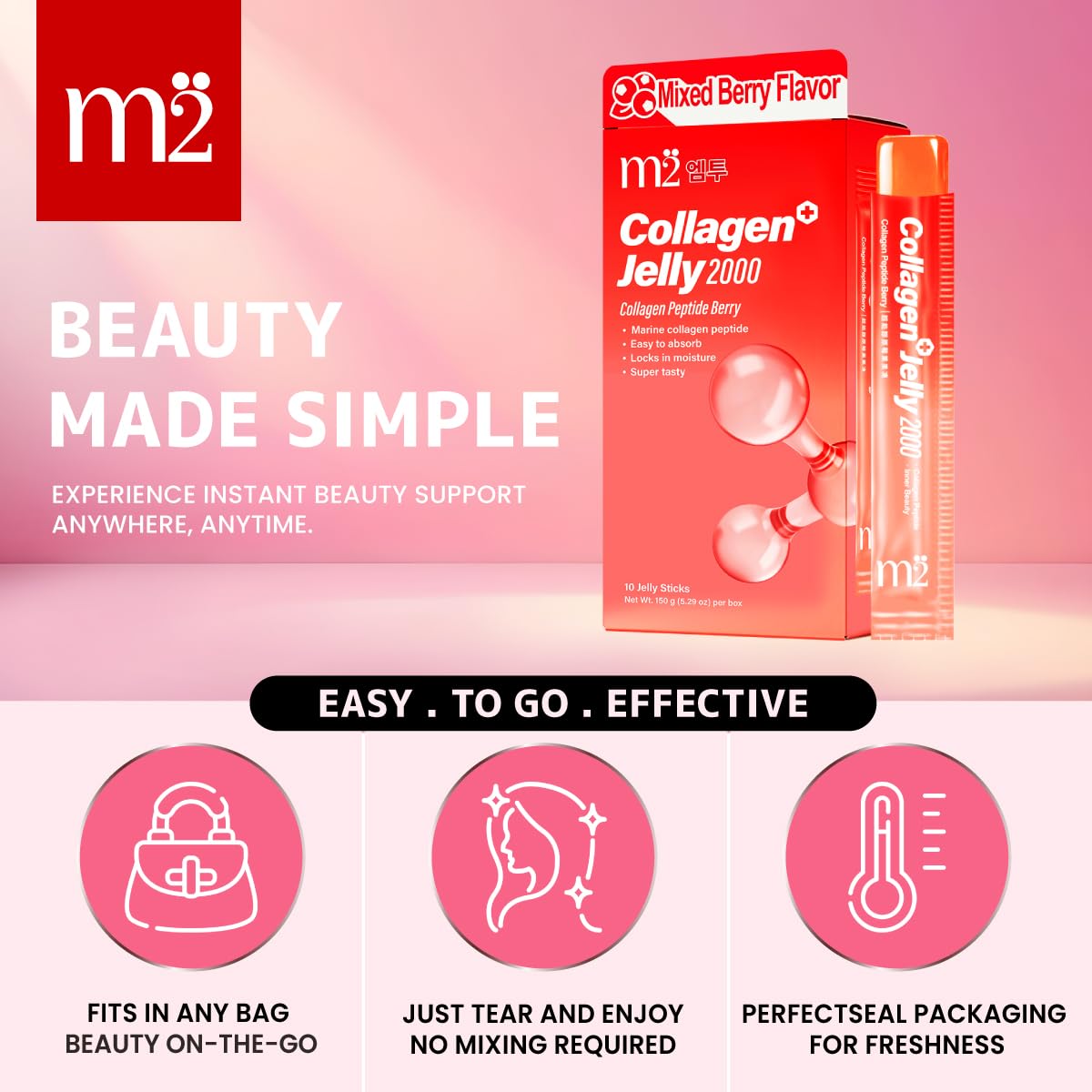 m2 Jelly Berry stick blended into a smoothie
