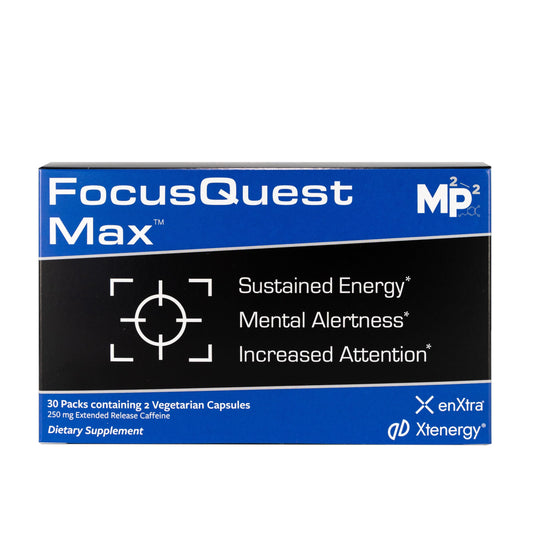 M2-P2 FocusQuest Max extended release caffeine for steady focus during long work sessions