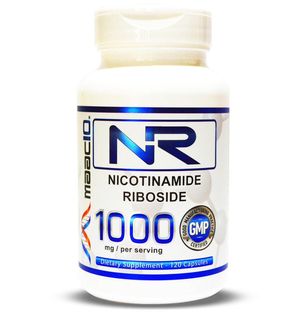 MAAC10 Nicotinamide Riboside bottle front showing NAD+ precursor for energy support.