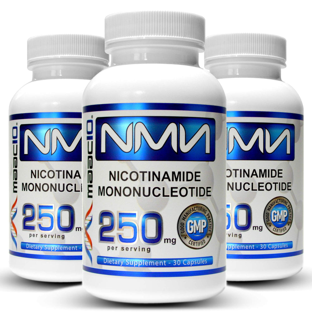 MAAC10 NMN 250mg capsules pack for daily NAD+ support and vitality.