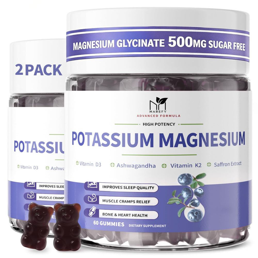 MABEFY bottle-front showing 2-pack gummies for convenient daily wellness.