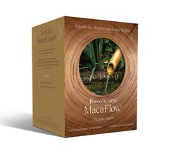 MacaFlow clinical research graphic emphasizing prostate health components