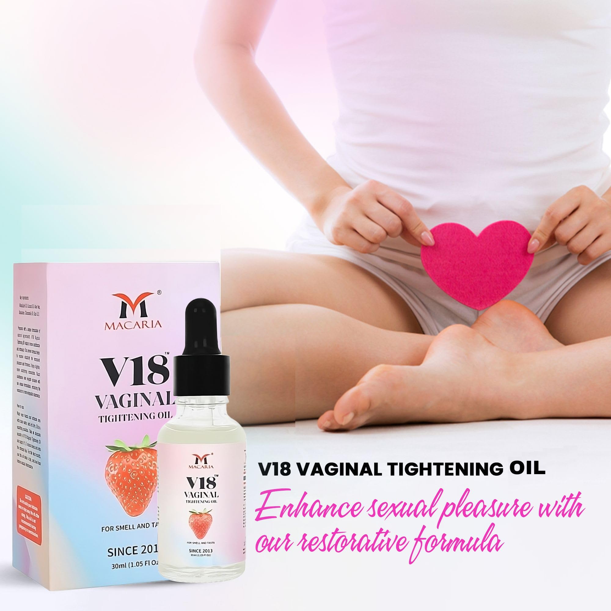 MACARIA V18 Aloe Vera essence highlights soothing hydration.