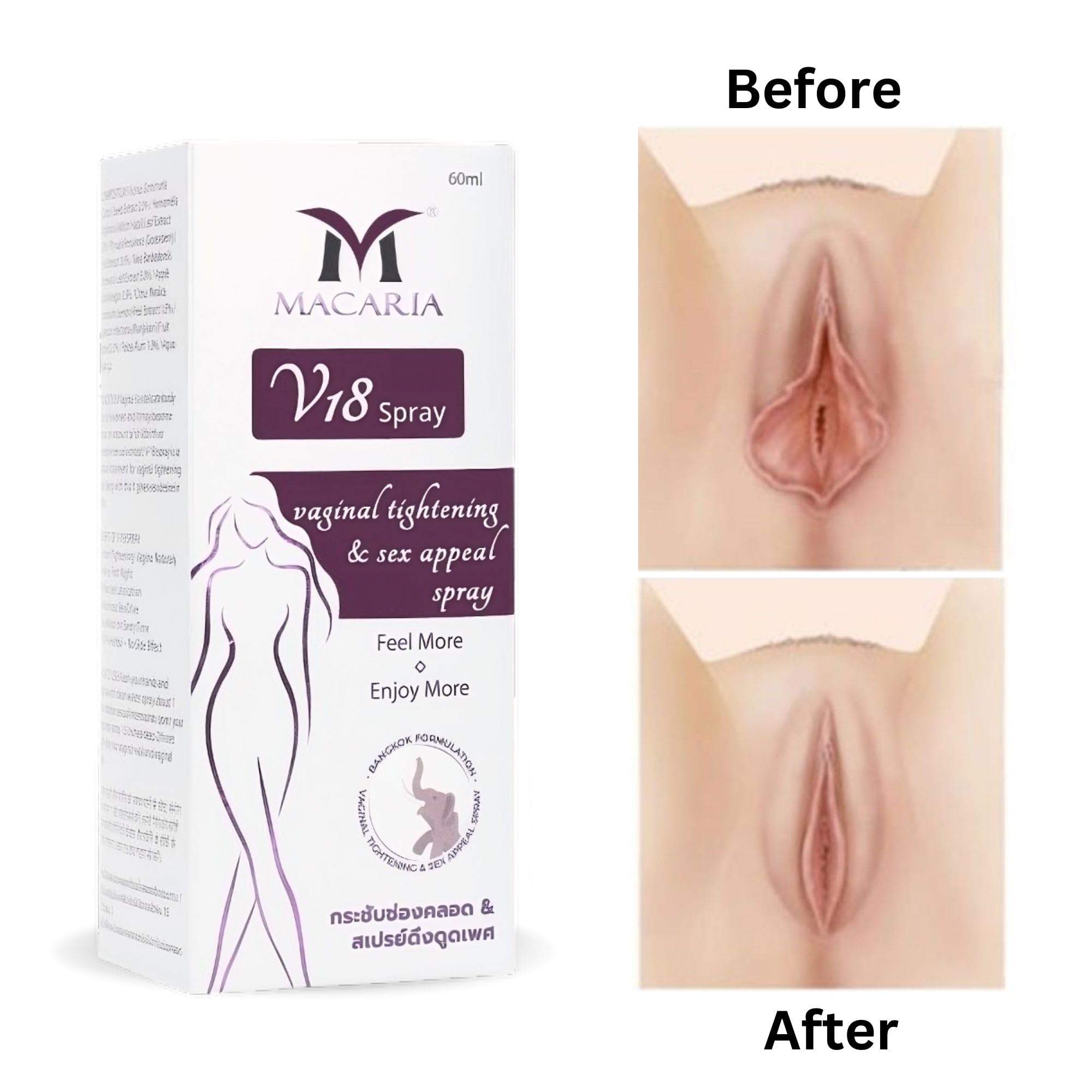 MACARIA V18 elasticity-boosting spray helps support toned sensation.