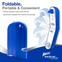 Mack's Ear Dryer PRO red light therapy enabled for skin comfort.