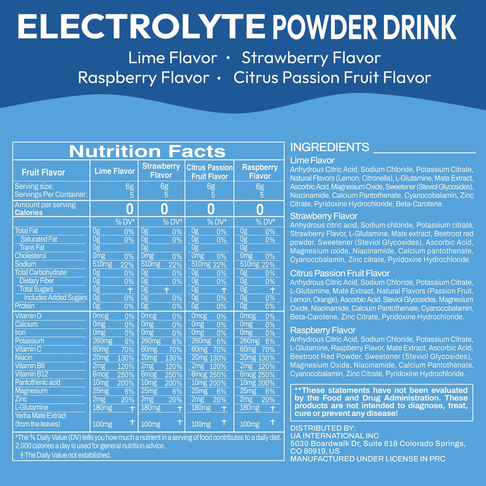 Macmony electrolyte powder packets box on desk, convenient daily hydration solution
