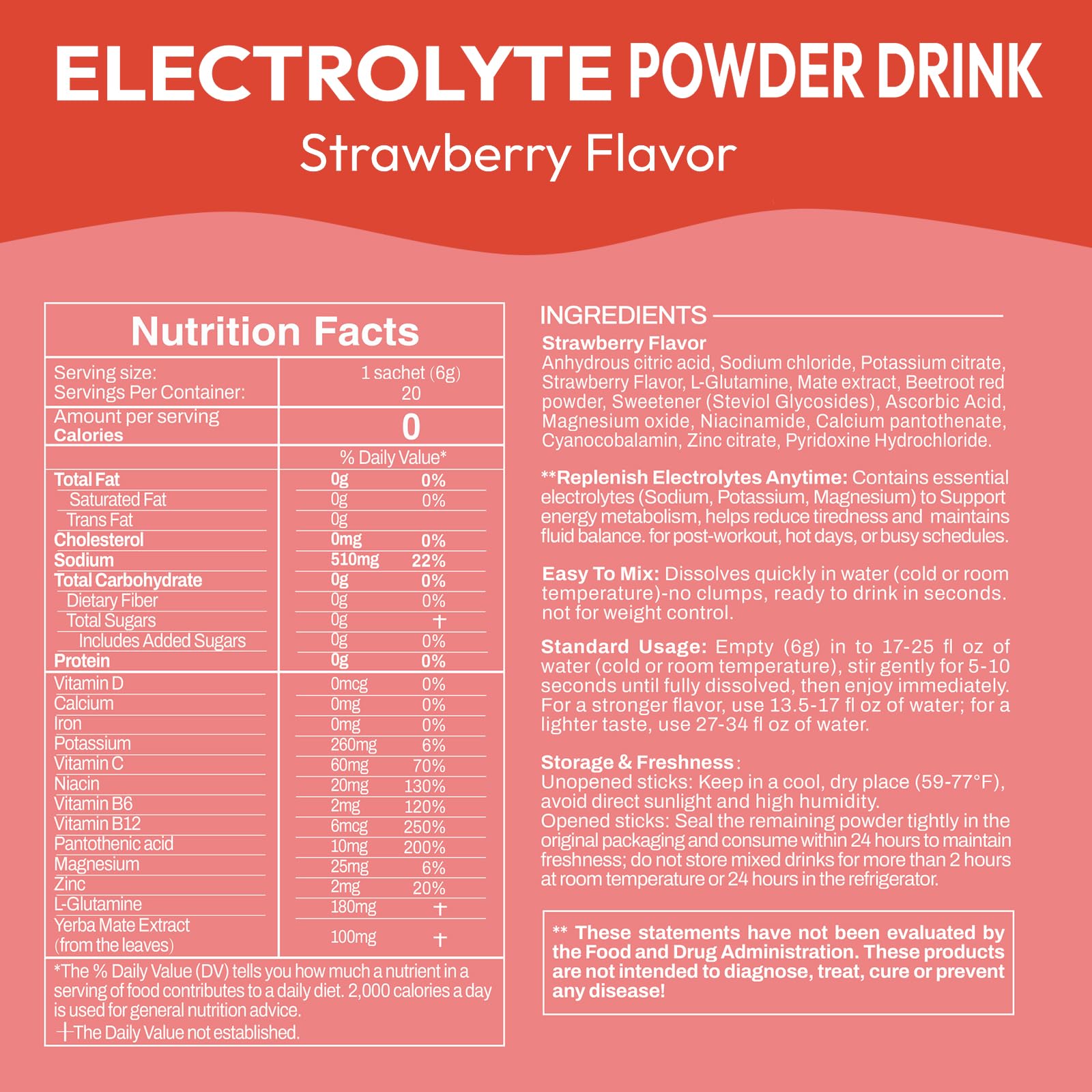 Macmony strawberry hydration packets, single-serve for workouts and travel.