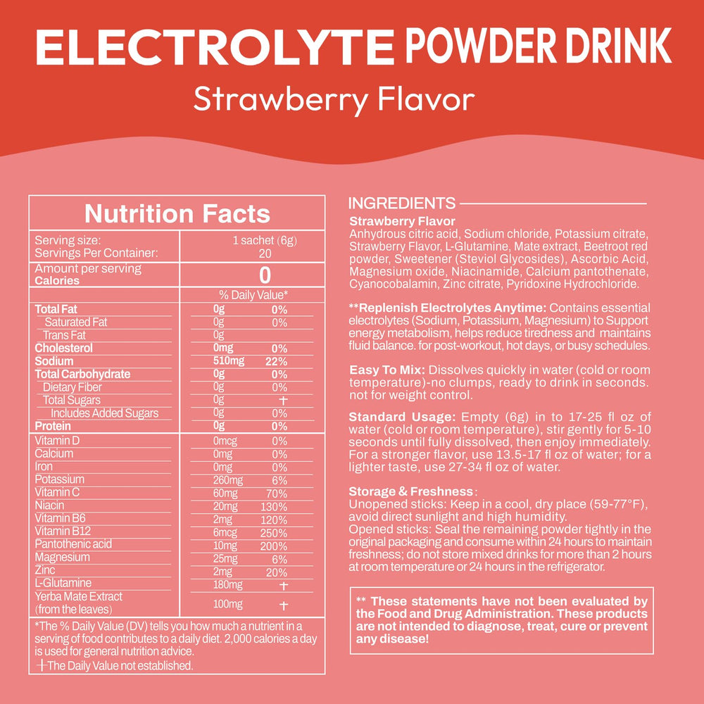 Macmony strawberry hydration packets, single-serve for workouts and travel.
