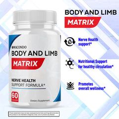 Macondo vein support pills displayed with natural ingredients for leg comfort.