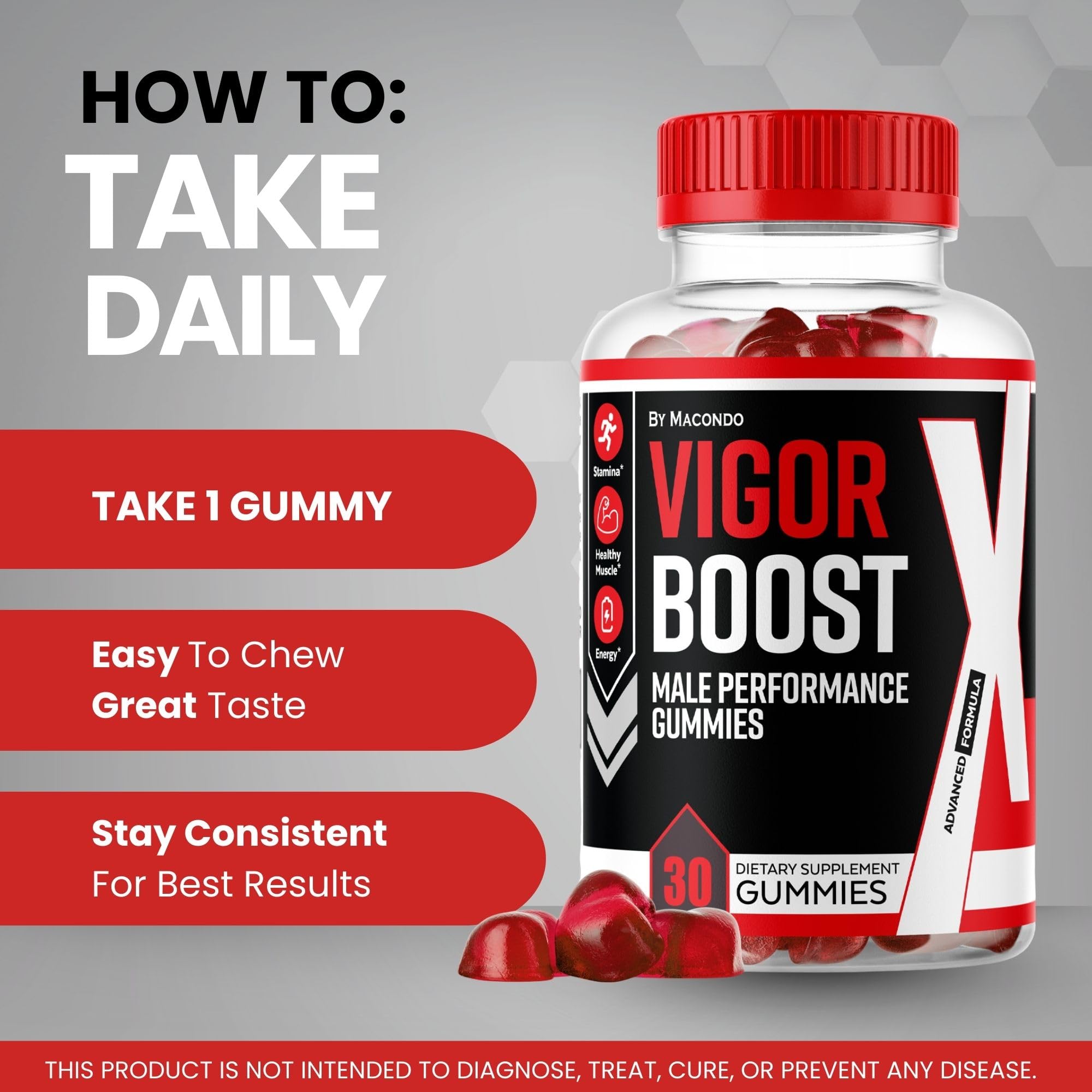 Top view of Macondo Vigor Boost X bottle with ergonomic cap