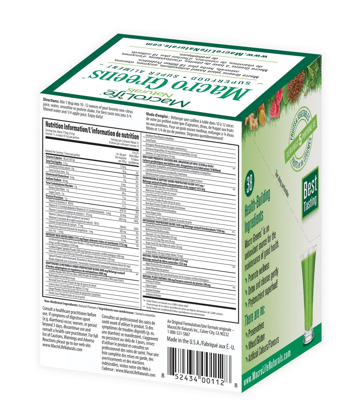 MacroLife Macro Greens digestive enzymes aid mixability