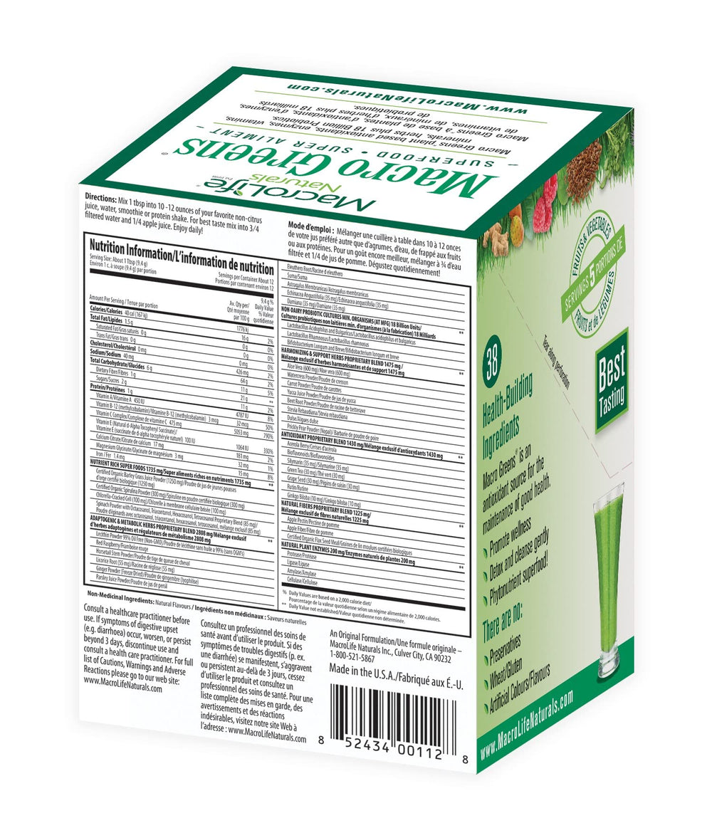 MacroLife Macro Greens digestive enzymes aid mixability