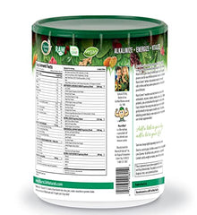 MacroLife Macro Greens ingredients closeup with spirulina and barley grass