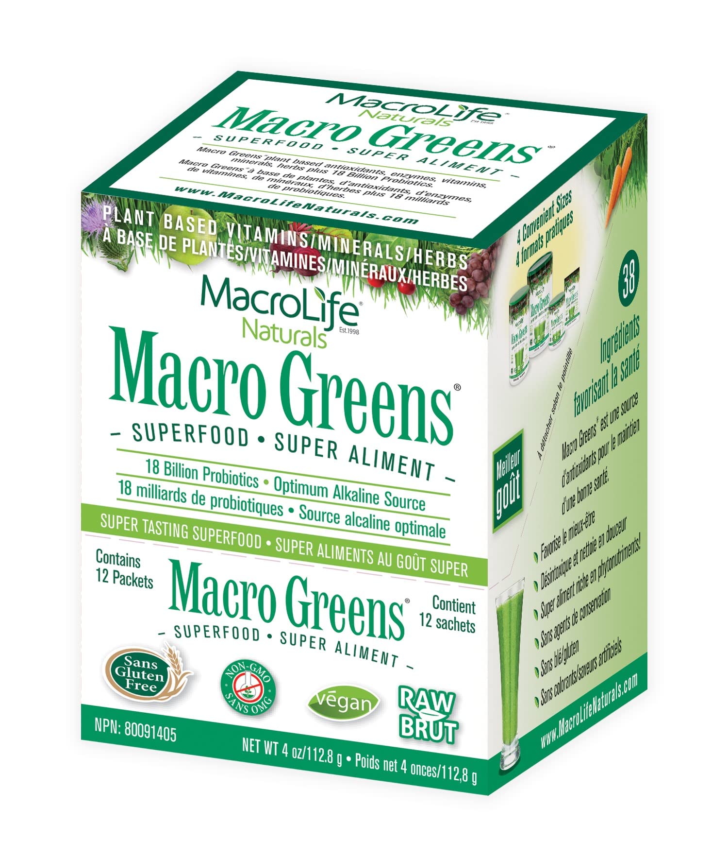 MacroLife Macro Greens packets on the go for daily greens boost