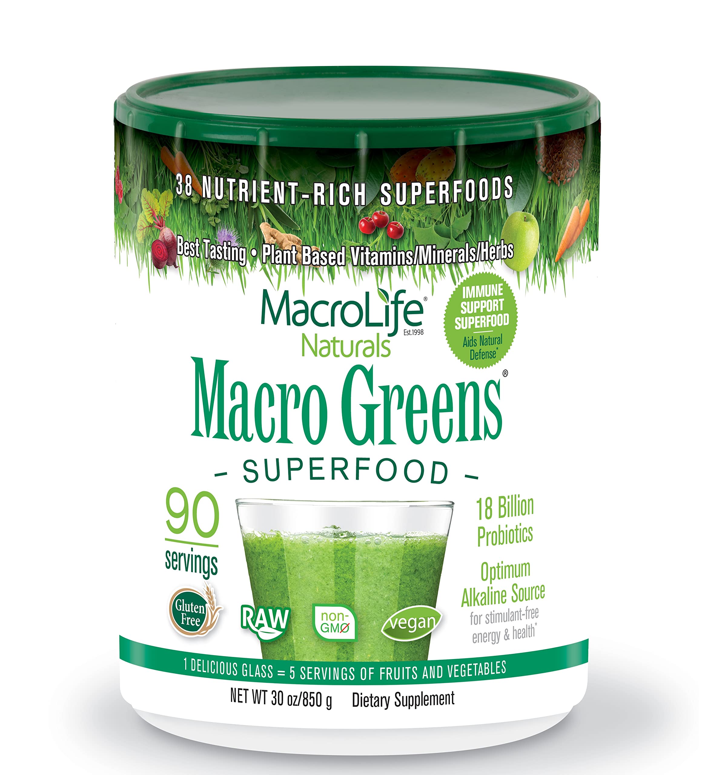 MacroLife Macro Greens powder scoop for convenient serving