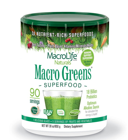 MacroLife Macro Greens powder scoop for convenient serving