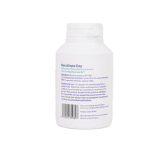 MacuDopa Day capsules closeup highlighting vegan capsules and quality