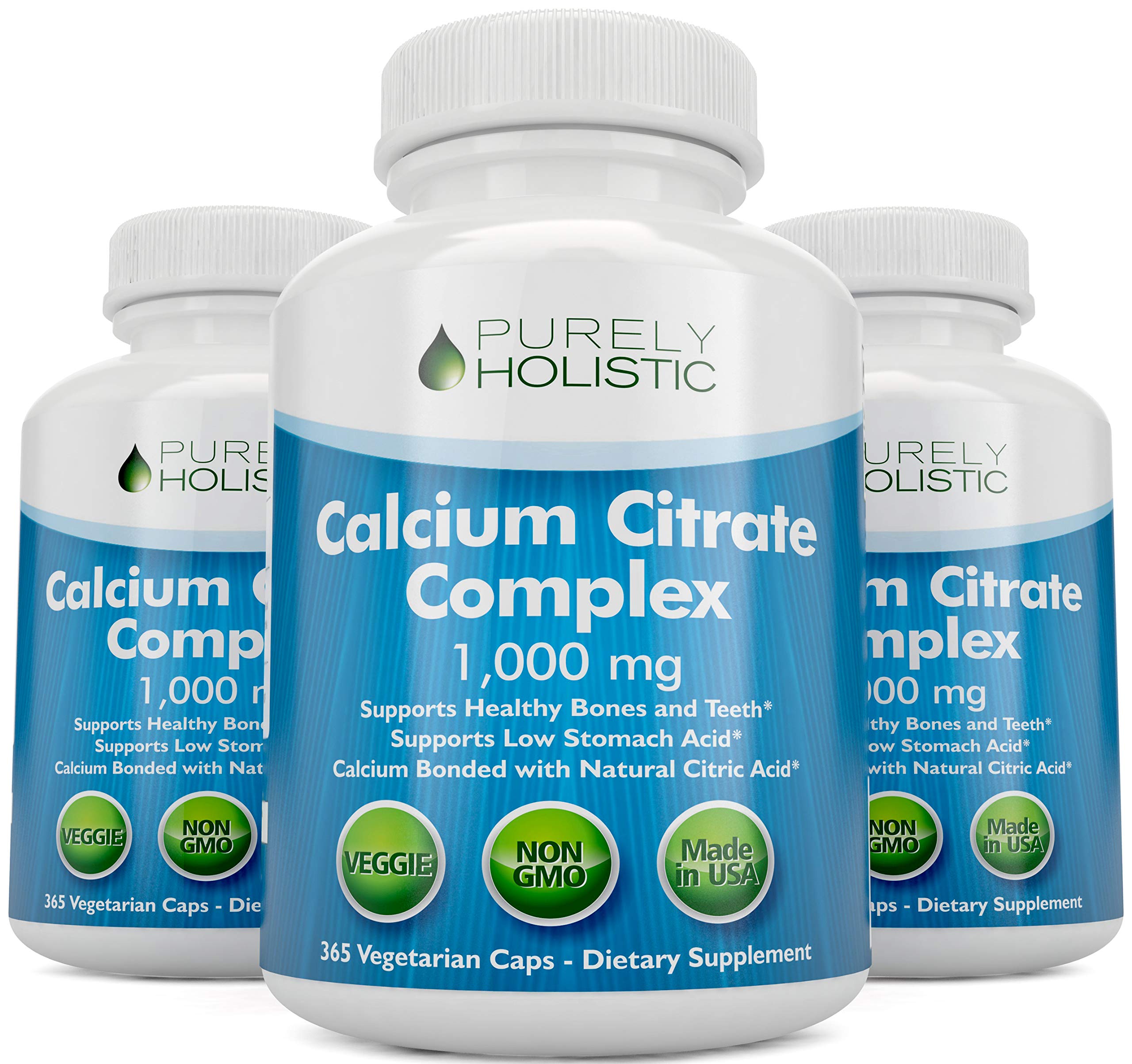 Purely Holistic calcium citrate manufactured in a USA facility.