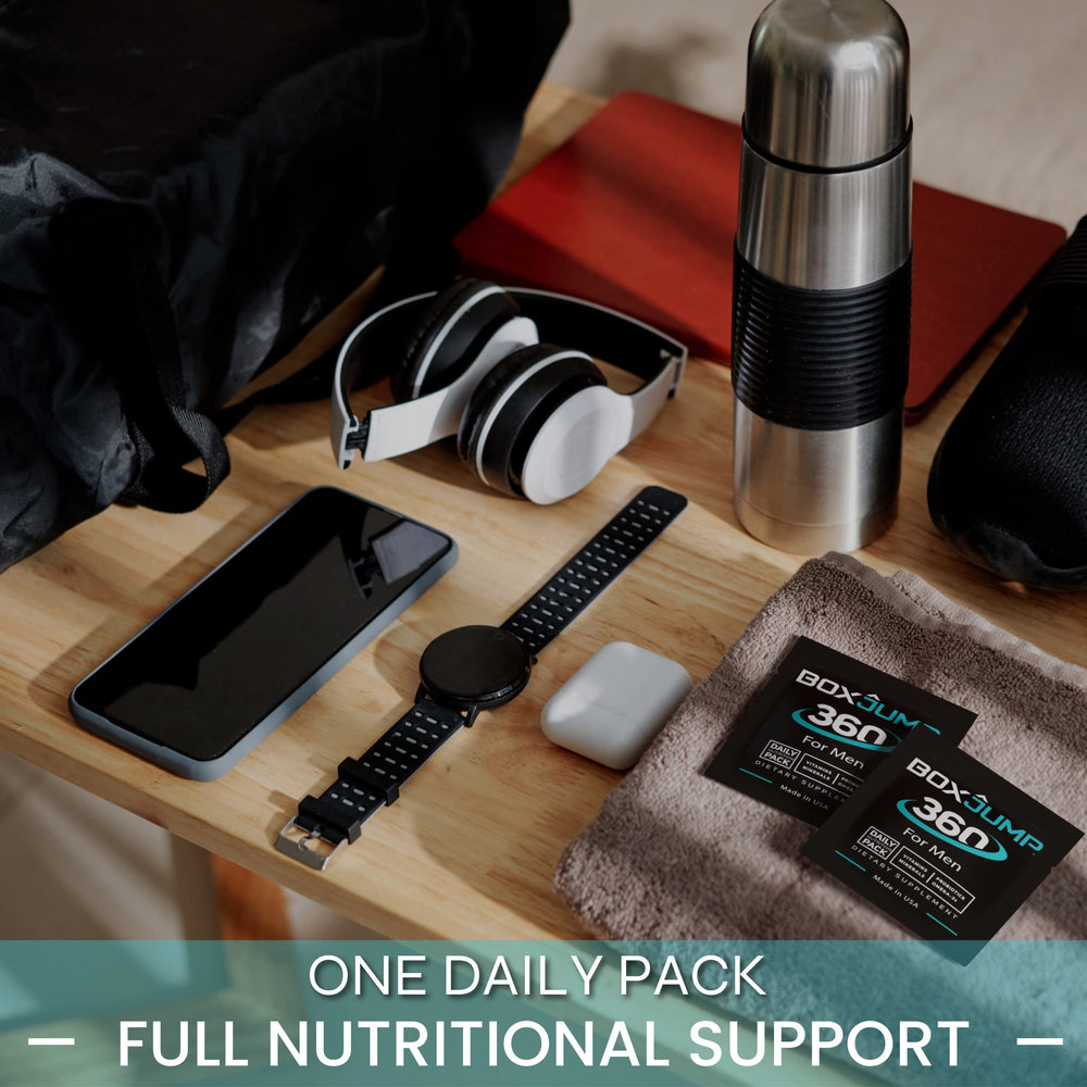 Made Man multivitamin pack in gym bag for daily nutrition