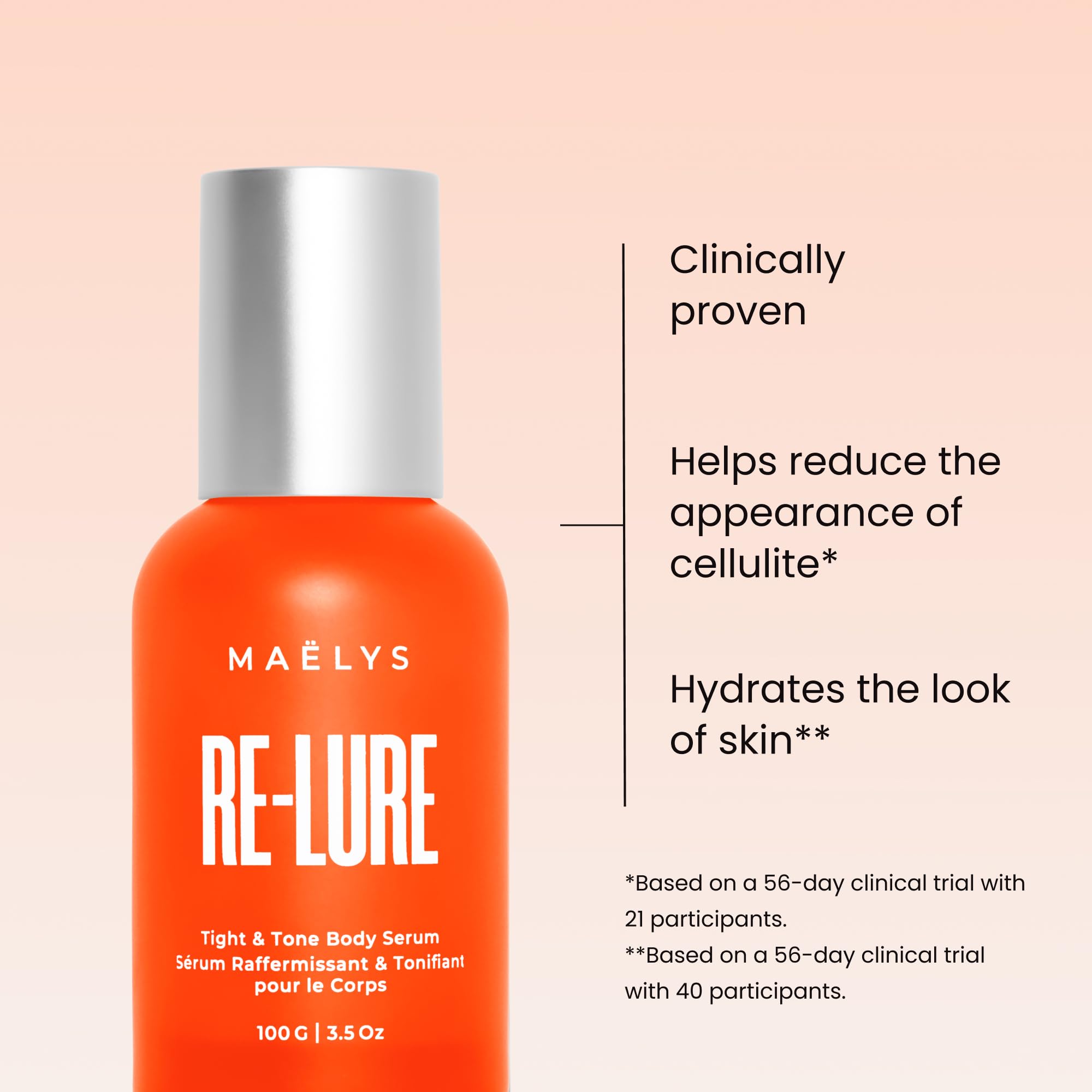 MAËLYS Re-Lure serum applied to the arm for firming effect.