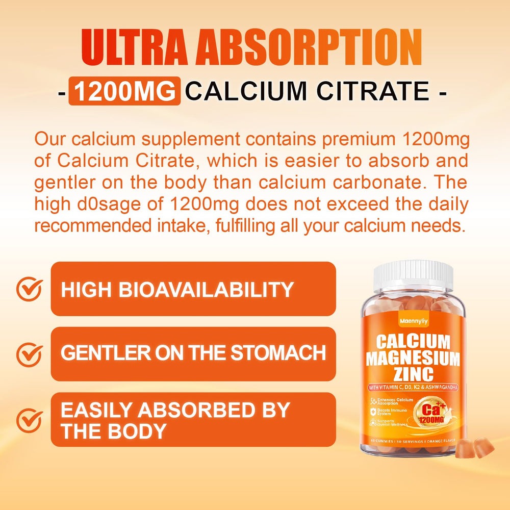 Maennyliy Calcium label packaging highlights vegan-free formula.