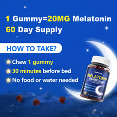 Maennyliy Melatonin 20mg Gummies non-habit forming sleep aid concept.