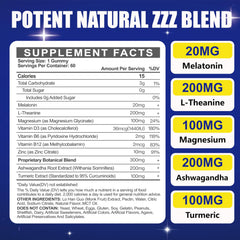 Maennyliy Melatonin 20mg Gummies pack front highlighting natural berry flavor.