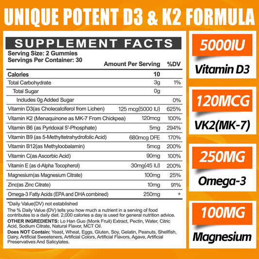 Maennyliy Vitamin D3 K2 Gummies bottle top for easy daily dose and vegan-friendly vitality.