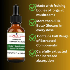 Mag Mushrooms daily supplement bottle on counter suggesting easy daily use.