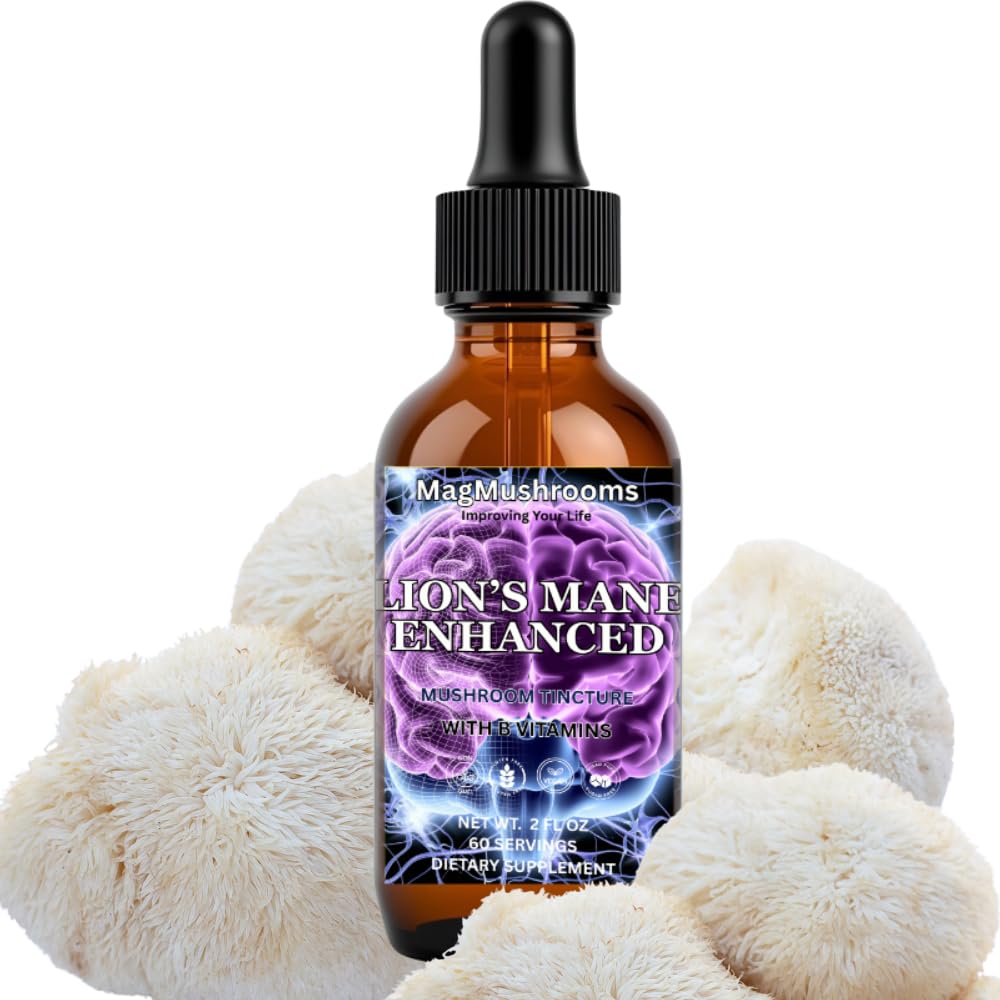 Mag Mushrooms Lion's Mane tincture bottle with premium double extraction for focus