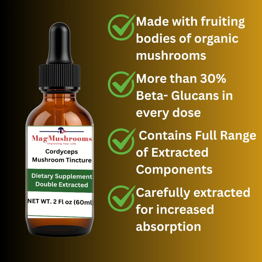 Mag Mushrooms product label closeup shows double extraction quality