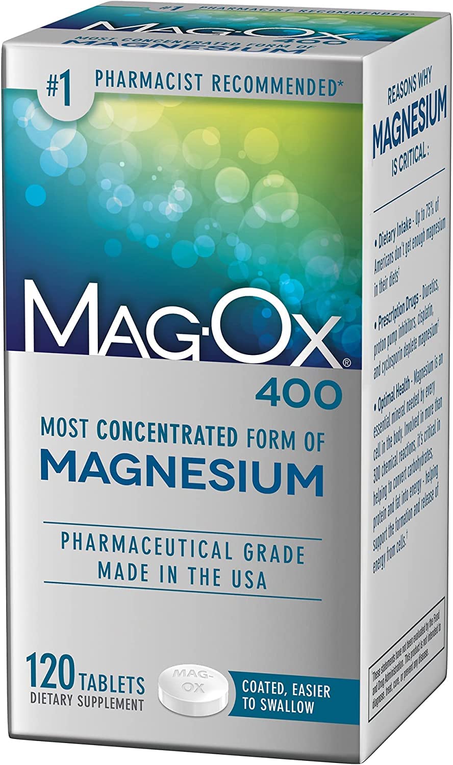 Mag-Ox 400 bottle showing 360 tablets for daily magnesium support