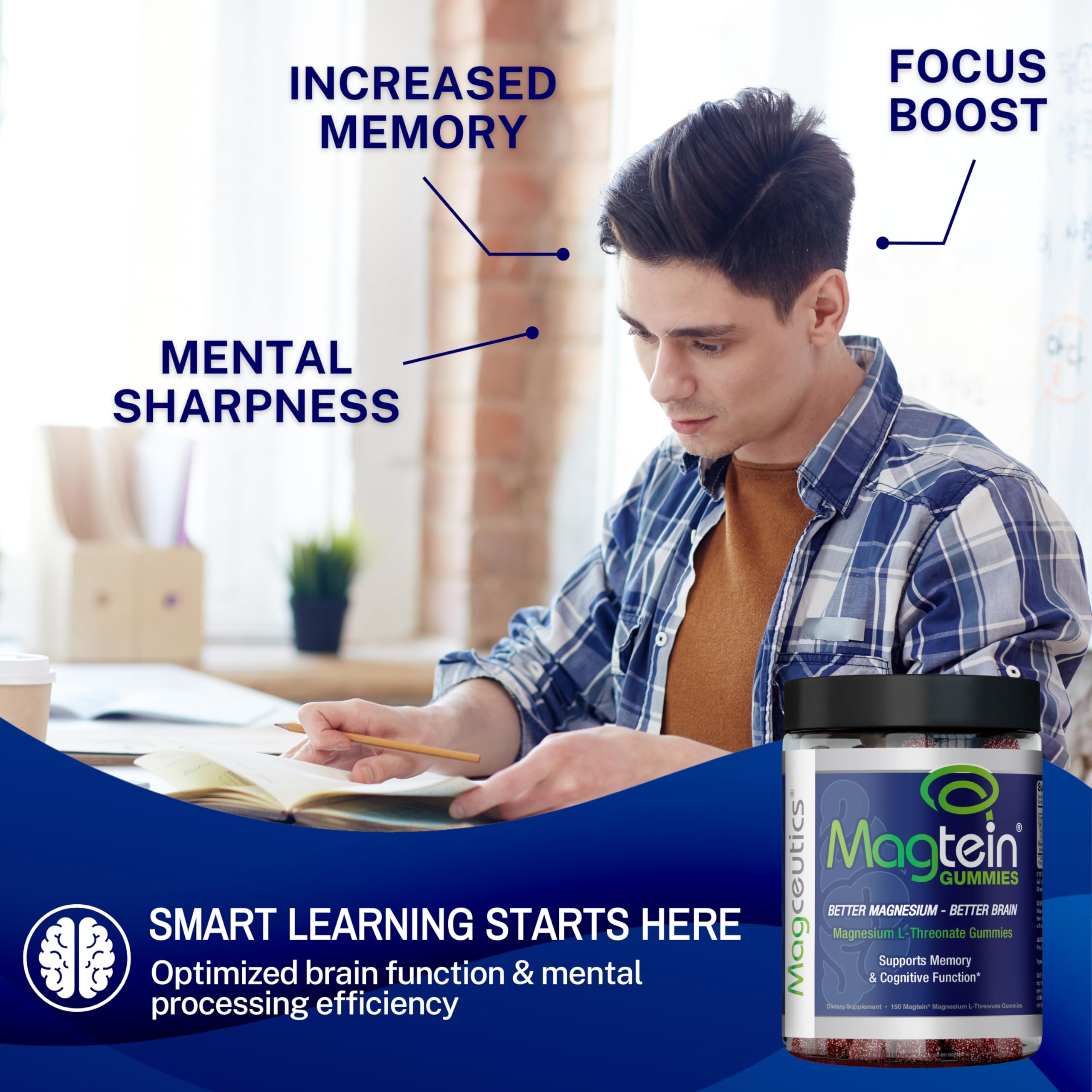Packaging of Magceutics Magtein Gummies highlighting vegan formula