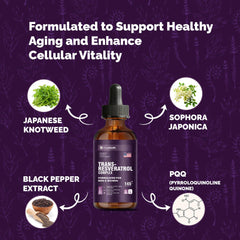 MagHealth Trans-Resveratrol ingredients close-up with quercetin and piperine