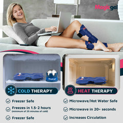 Magic Gel Instruction Booklet guides stretches and massage routines for leg recovery