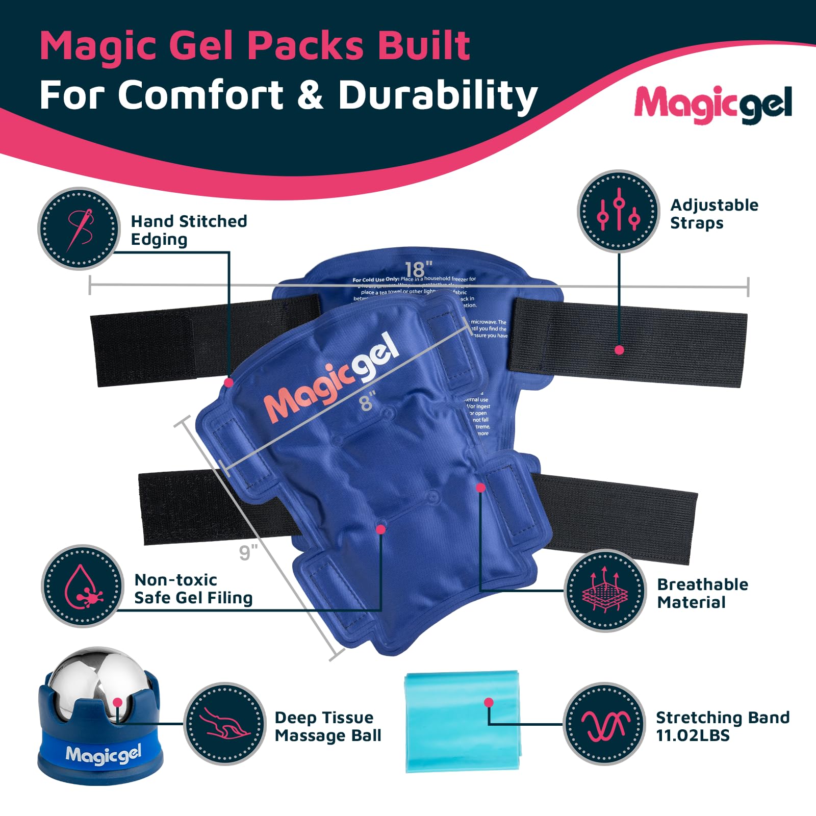 Magic Gel Stretch Band helps mobility and gentle strengthening during rehab