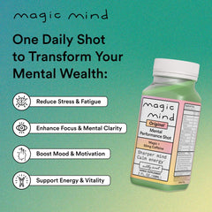 Magic Mind label close-up showing Lions Mane and Bacopa ingredients.