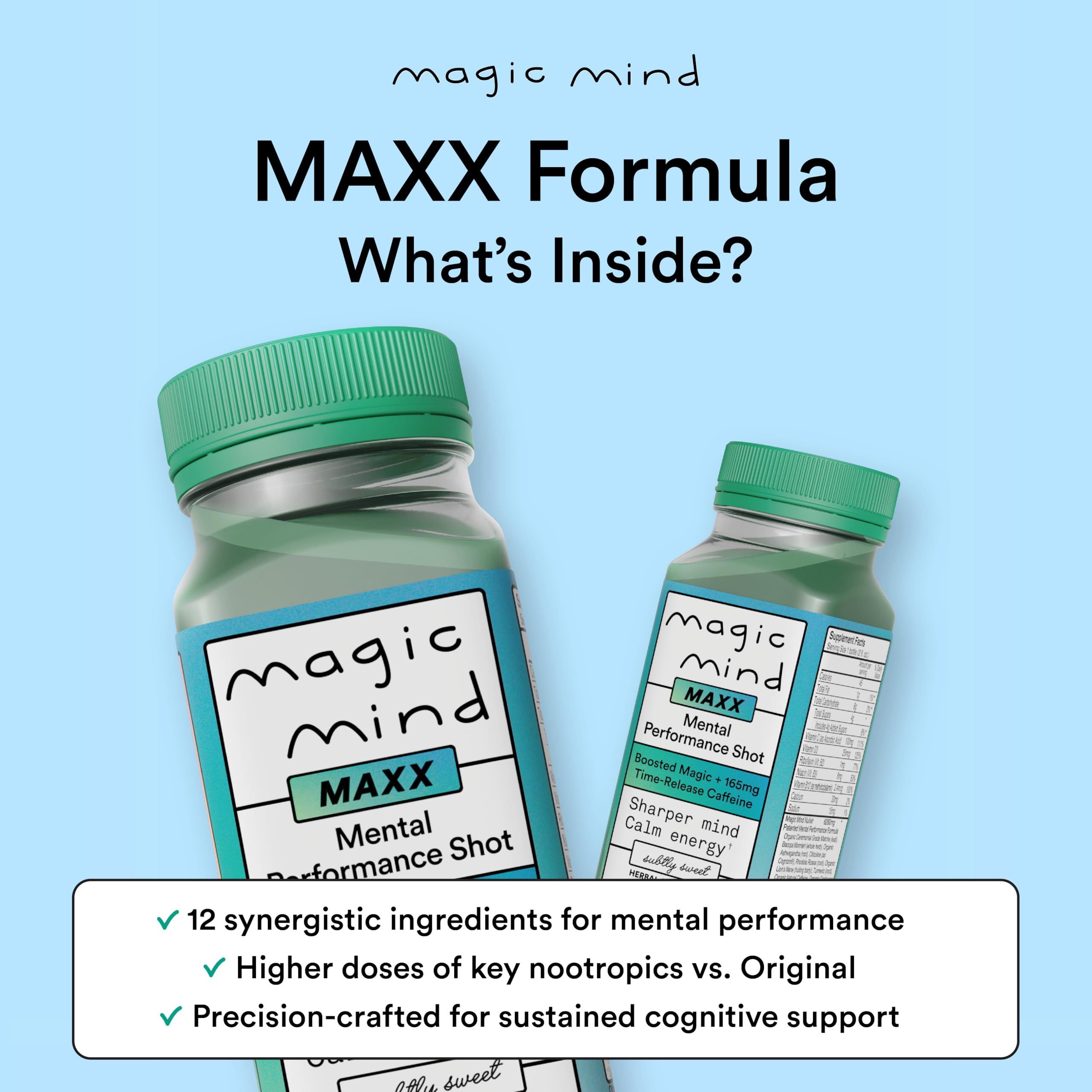 Magic Mind MAXX delivers calm energy with caffeine.