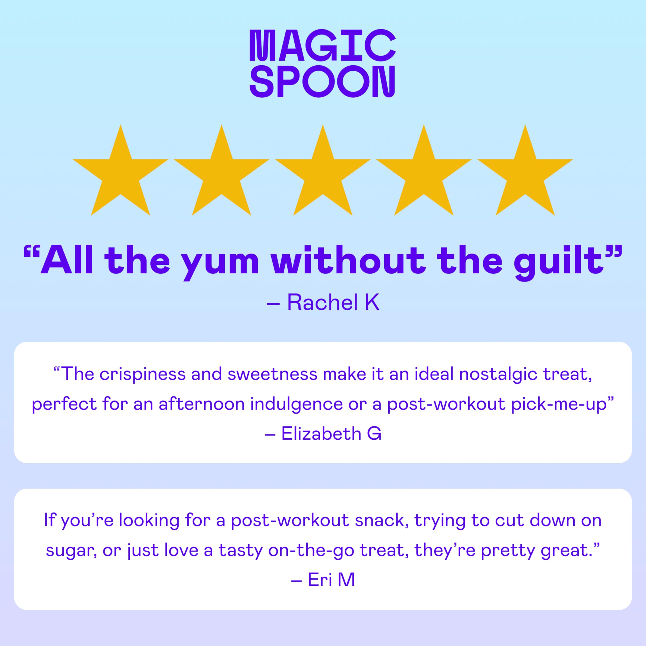 Magic Spoon Treats gluten-free ingredients highlighted for clean snacking.