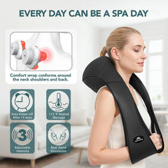 MagicMakers massager with car adapter in use during travel.