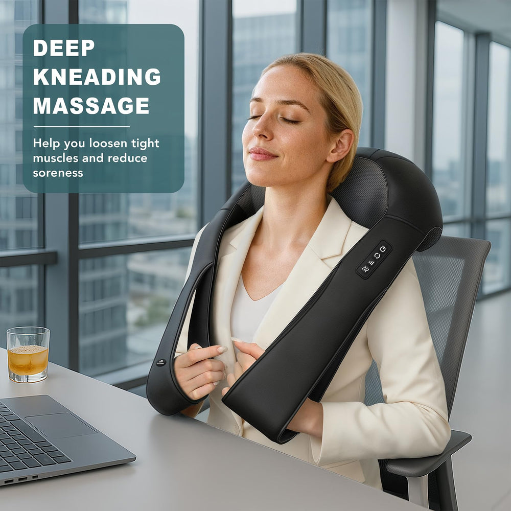 MagicMakers massager control panel close-up for adjustable heat and intensity.