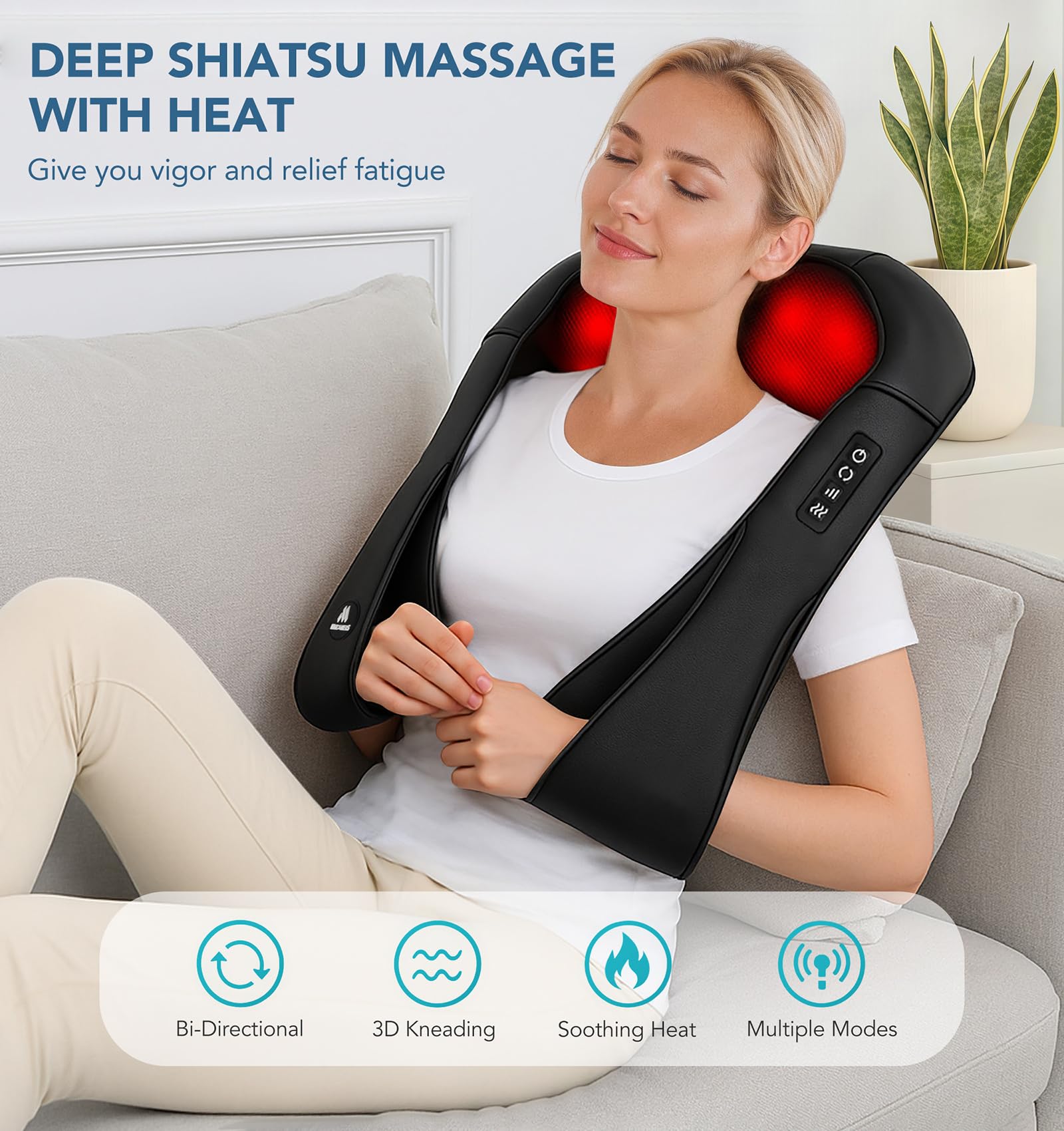 MagicMakers ergonomic U-shape design wraps around neck and shoulders