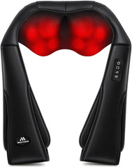 MagicMakers shiatsu nodes provide deep kneading on shoulders