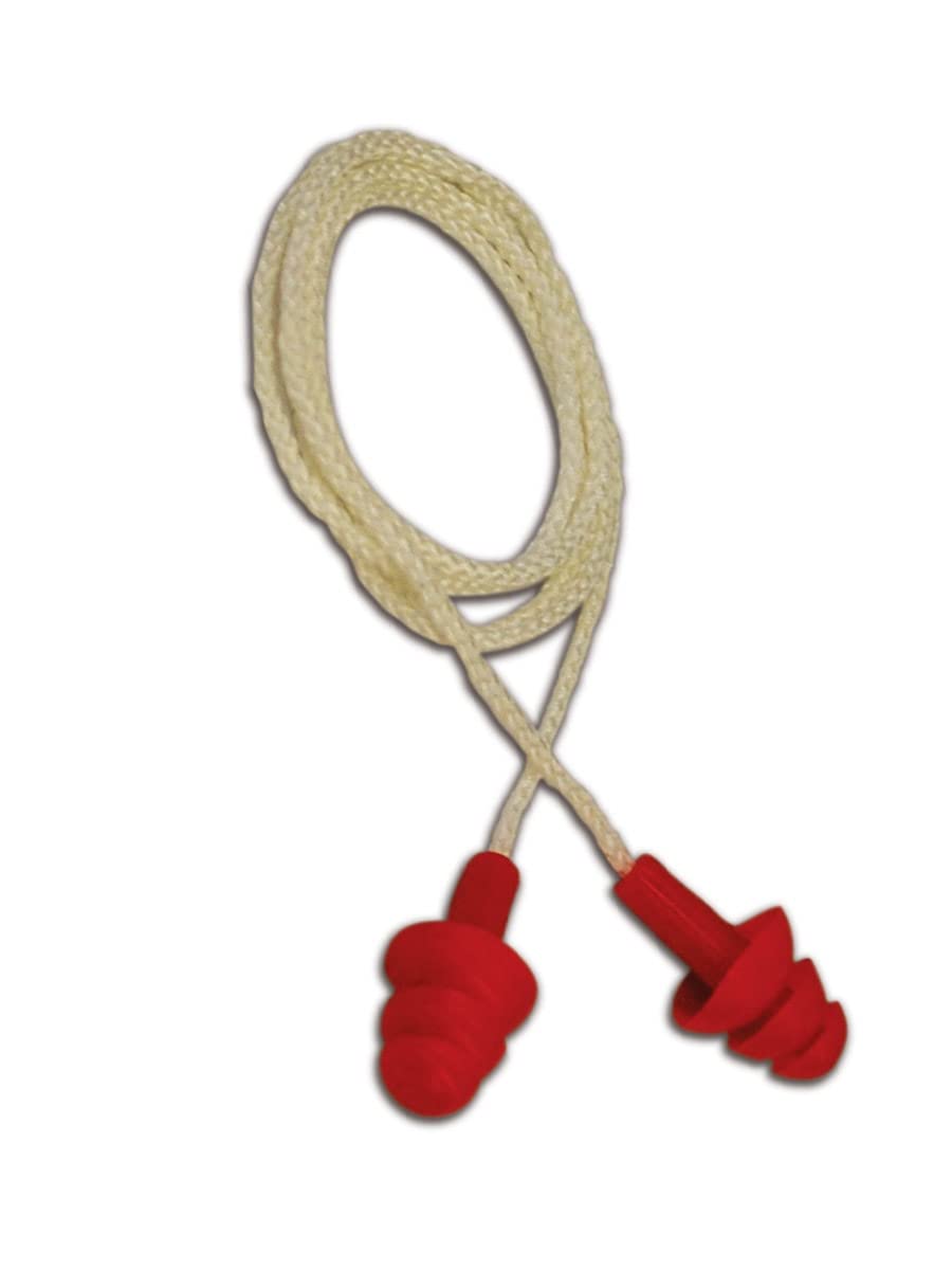 MAGID E2 earplugs with white cord offer reusable comfort and easy removal.