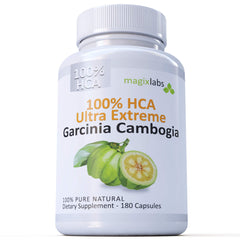 MagixLabs 100% HCA bottle pour showing high-potency extract