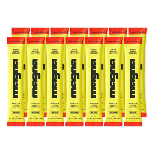 Magna electrolytes powder bottle front for daily hydration support.