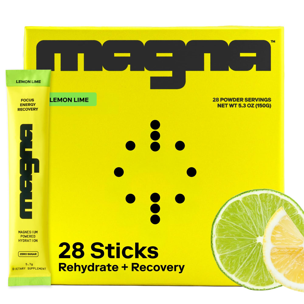 MAGNA Electrolytes bottle with lemon lime flavor supports daily hydration.